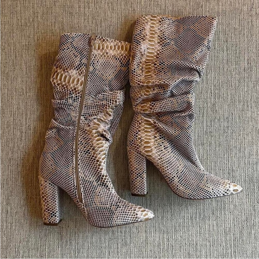SnakeSkin Print Boots